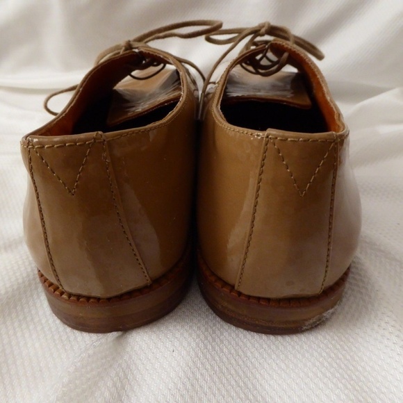 Madewell 7 Tan Bobbie Oxford Patent Shoes Flat - Picture 6 of 8